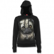 Sweat-shirt femme punk-rock à chien bulldog avec piercing au nez