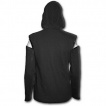Sweat-shirt gothique femme noir à resille, manches ajourées et capuche
