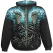 Sweat-shirt gothique homme à cranes en face à face et flammes bleues