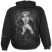 Sweat-shirt gothique homme avec jeune femme religieuse, rose et crucifix