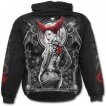 Sweat-shirt gothique homme avec vampiresse et rose sur fond de lune