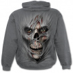 Sweat-shirt gothique homme gris avec visage cousu dans le vtement