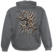 Sweat-shirt gothique homme gris imitation déchiré sur cage thoracique