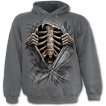 Sweat-shirt gothique homme gris imitation déchiré sur cage thoracique