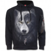 Sweat-shirt homme avec attrape rve inspiration Yin et Yang et loups