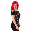 T-shirt femme goth-rock Banned à crane de sucre rouge