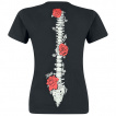 T-shirt Femme gothique avec squelelette  gupe et roses rouges - ViXXsin
