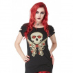 T-shirt Femme gothique Jawbreaker  tte de mort, roses et rvolvers