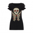 T-shirt Femme gothique Jawbreaker  tte de mort, roses et rvolvers