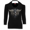 T-shirt femme gothique manches longues à col licol et sablier de la mort