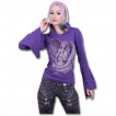 T-shirt femme gothique violet  manches amples avec vierge Marie
