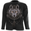 T-shirt gothique homme  manches longues avec loup et attrape-rves amrindien