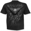 T-shirt gothique noir pour enfant avec dessin imitation sweat-shirt dzipp sur squelette
