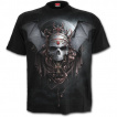 T-shirt homme gothique avec crane à ailes de chauve-souris et baronne de la nuit