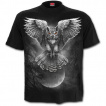 T-shirt homme noir  hibou en chasse et pleine lune