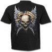 T-shirt homme noir avec La Mort sur sa moto et crane ail