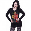 Top femme ample manches longues à dragon asiatique tenant la lune