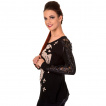 Top femme gothique à manches lacées et crane de sucre uni