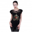 Top femme gothique  dentelle avec Oeil d'Horus manches courtes