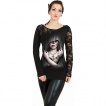 Top femme gothique manche dentelle