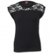 Top femme gothique noir à dentelle de roses