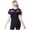 Top femme gothique noir à lacets CHAR TOP - Chemical Black