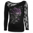Top femme à manche dentelle SKULL ROSE
