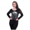 Top femme manches longues à chat vampire macabre