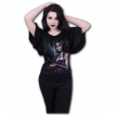 Top manches voilées à femme calavera et corbeau