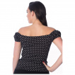 Top rockabilly noir à petits pois blancs - Banned