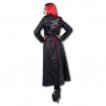 Trench gothique femme similicuir noir corsetté à rose noire et serpent