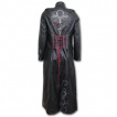 Trench gothique femme similicuir noir corsetté à roses et pieu