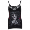 Tunique et cardigan gothique avec femme maquillée style macabre