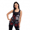 Tunique / robe goth-rock IMMORTAL LOVE à crane et roses - Vixxsin