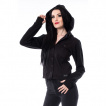 Veste femme noire à capuche et dos nu