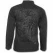 Veste gothique femme noire avec symbole tribal sur éclaboussures