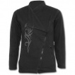 Veste gothique femme noire avec symbole tribal sur éclaboussures