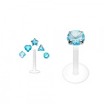 Pack piercing labret PTFE bleu aqua