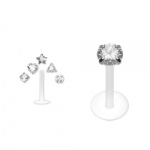 Pack piercing labret PTFE clair