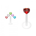 Pack piercing labret PTFE coeur
