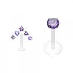 Pack piercing labret PTFE tanzanite