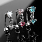 Piercing arcade coeur et pendentif serti