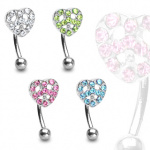 Piercing arcade coeur paix serti