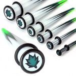 Piercing �largisseur imprim� feuille cannabis