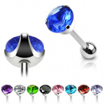 Piercing langue � pierre facett�e