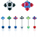 Piercing langue boule � pointes