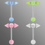 Piercing langue en "T" fluo