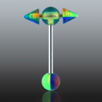 Piercing langue UV en "T"