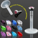 Piercing l�vre labret bioflex serti