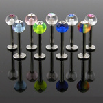 Piercing l�vre labret boule acrylique sertie